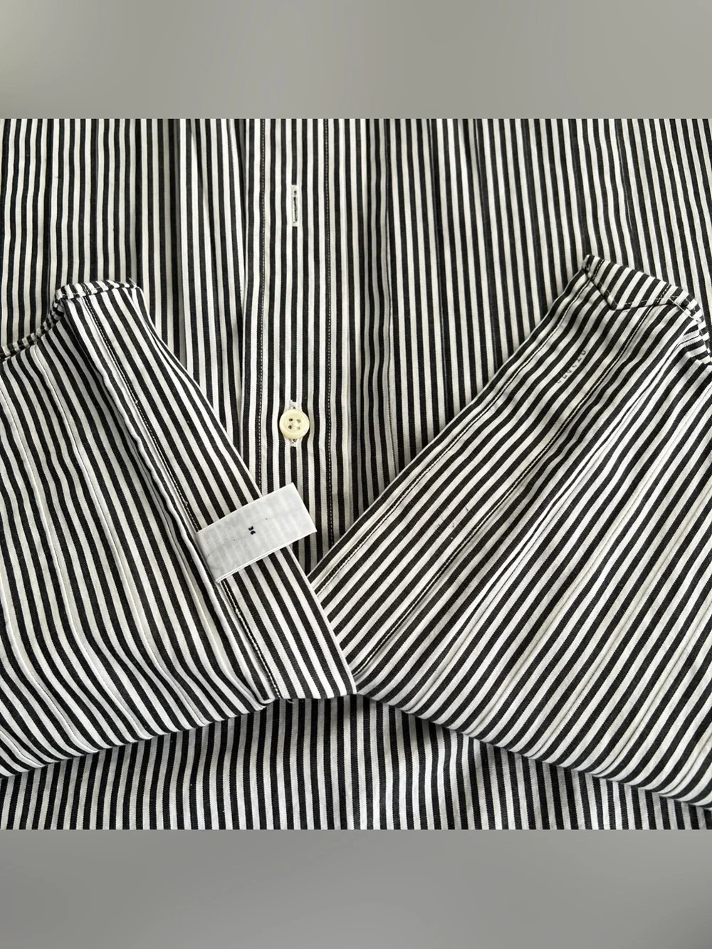 VTG Polo Ralph Lauren Douglas Formal Dress Shirt Men 15.5/35 Striped Black White